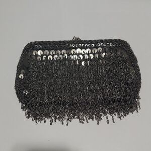 Cargo Metallic Chain Fringe Clutch